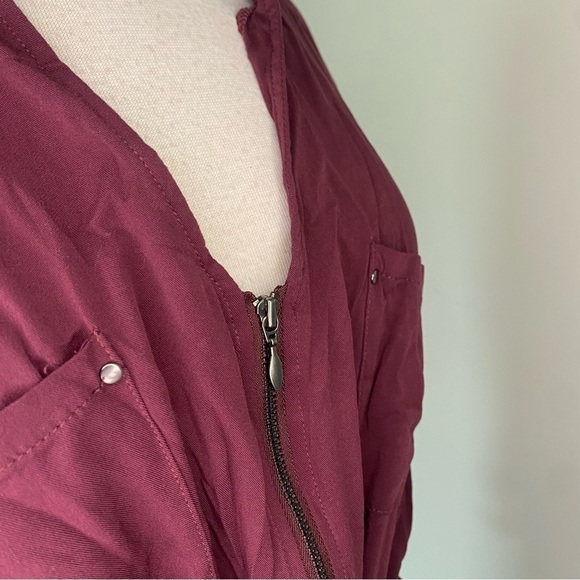 TORRID BURGUNDY PURPLE ZIP CHALLIS SHIRT DRESS 3X - Picture 15 of 16